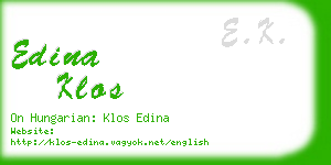 edina klos business card